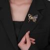 Animal Zodiac Snake Brooch Sparkling Snake Lapel Pin Fashion Rhinestone Collar Pins  Office