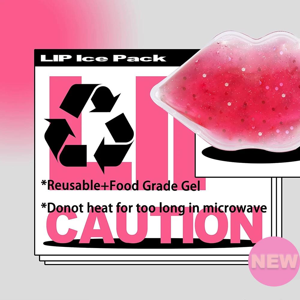 1-6 szt. Żelowe okłady na usta Elastyczne, wielokrotnego użytku, chłodzące podkładki Zimny kompres na urazy kosmetyczne, łagodzenie bólu, do zimnego stosowania po operacji ust