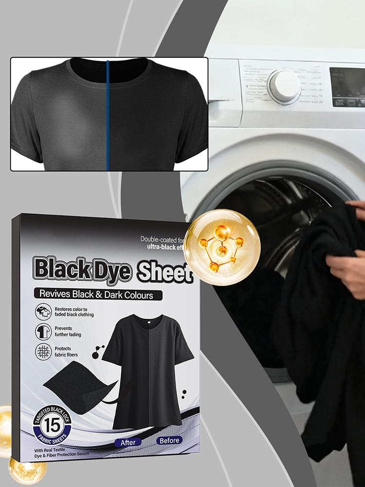15 Pieces Black Clothes Dye Clothing Restorer Laundry Black Sheets For Fabric Care Garment Restoration Washing Clothes Washer