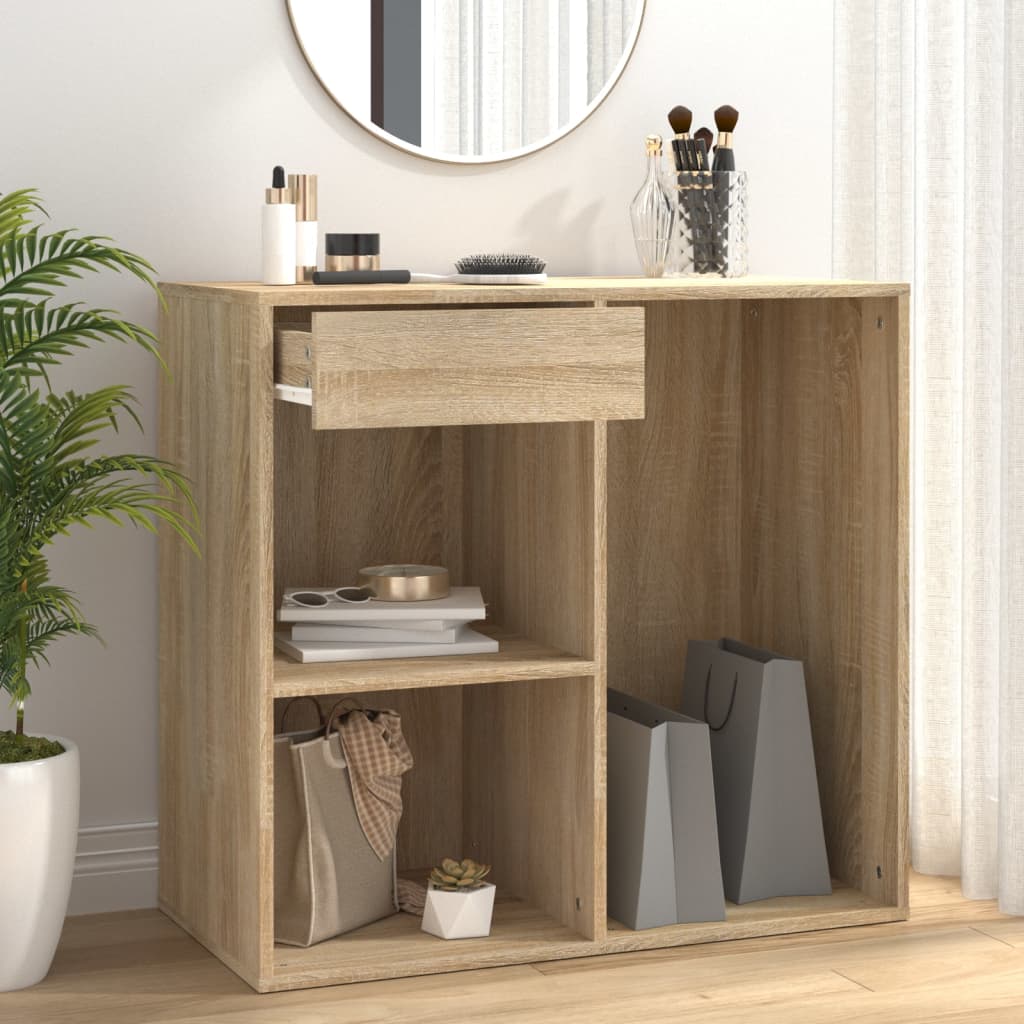 Schminktisch für Schlafzimmer, Schmuckaufbewahrungsschrank mit Schublade, mit offenen Regalen, Sideboard für das Wohnzimmer, Flurmöbel, 80x40x75 cm