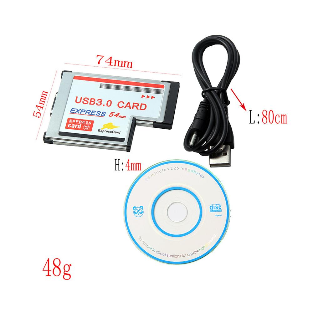 54mm Express Card Expresscard To 2 Ports USB 3.0 Adapter For Laptop NEC Chipest