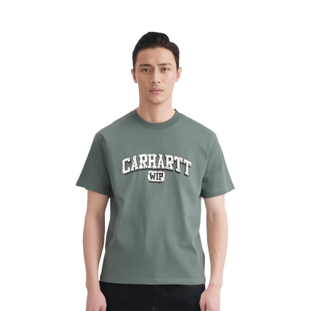 Carhartt WIP FW25 S/S Heavy Duty T-Shirt Loose Faded Vintage Casual Short Sleeve Logo T-Shirt Men Tops I036015-3GD-4G
