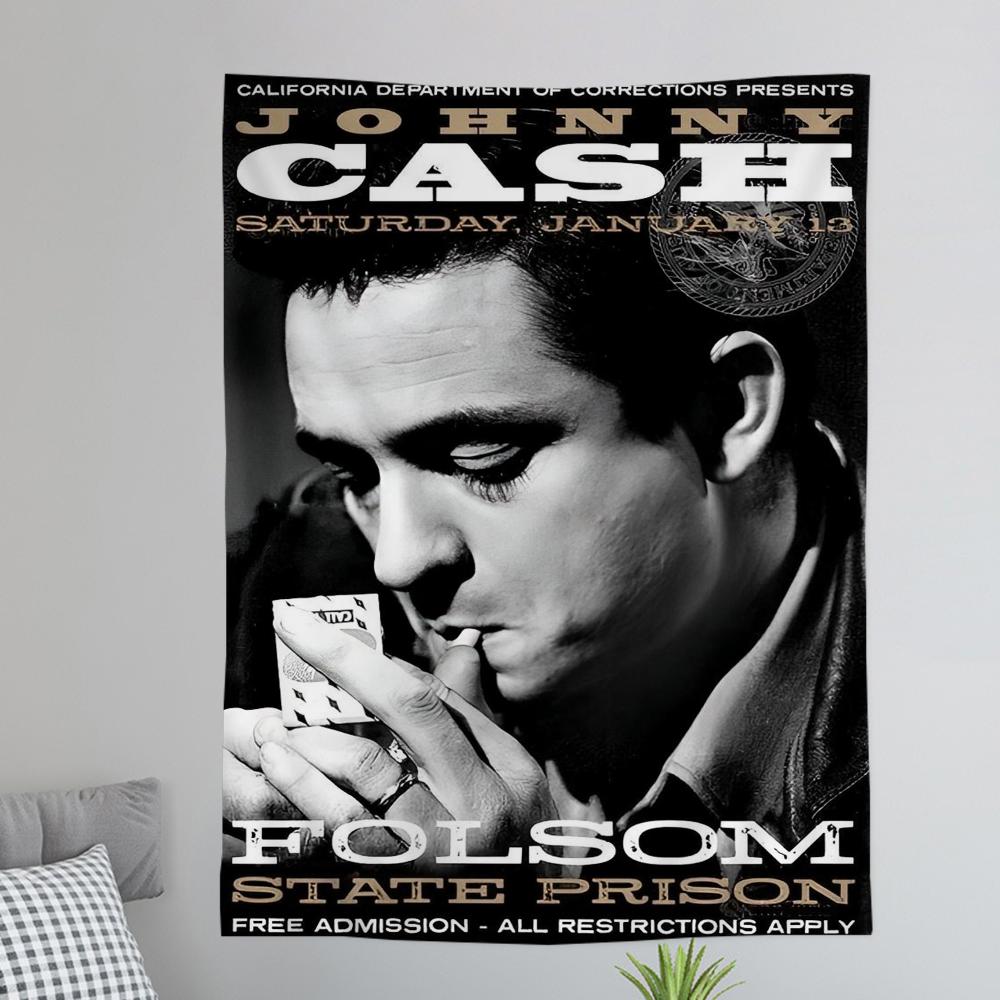 Berühmter JJohnny Cash Gitarrist Hippie Wandbehang Wandteppiche für Wohnzimmer Zuhause Studentenwohnheim Dekor Kunst Heimdekoration