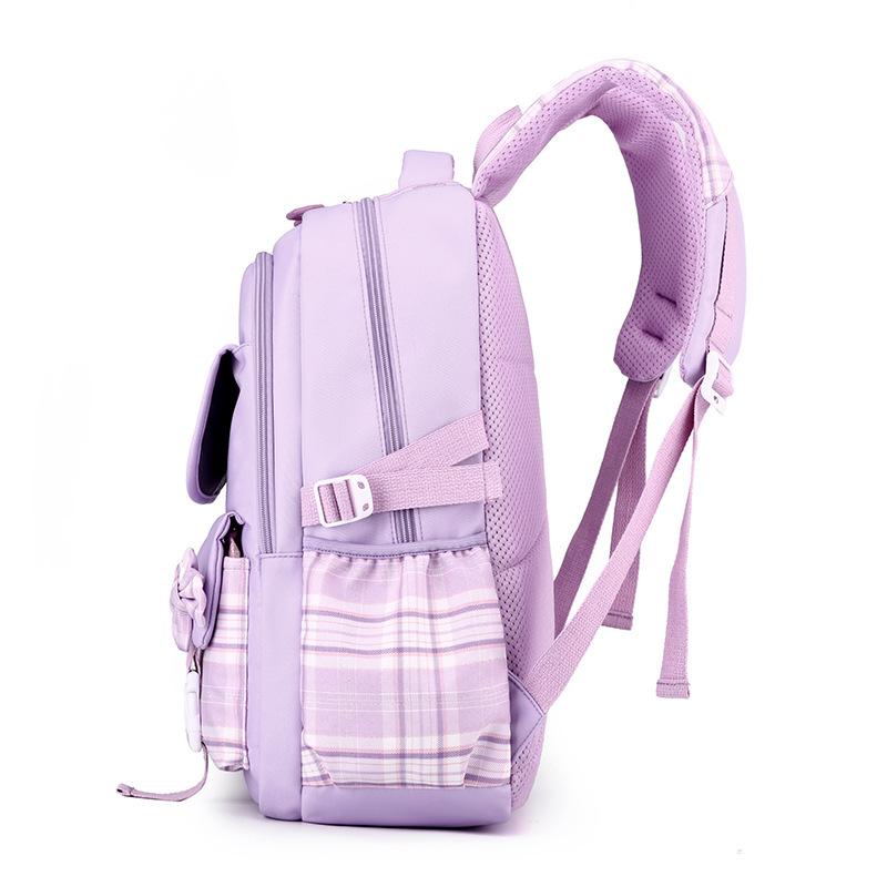 Bow Knot School Backpack for Girls Elementary School Bag for Students Children Gift Pink Purple Bookbag Primary Girls Schoolbag