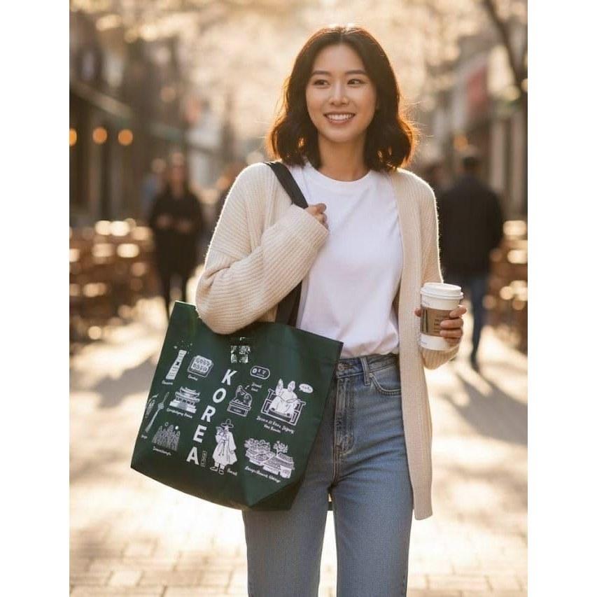 Starbucks Goods Bag Korea Limited Tote Green M Reusable Bags