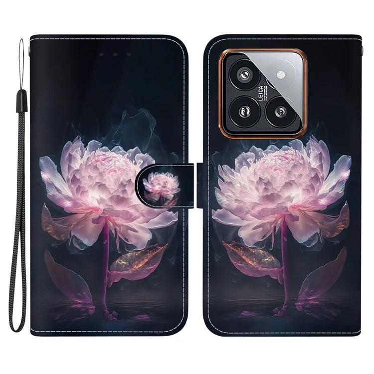 

For Xiaomi 14 Pro Phone Case Leather Phone Cover with Wrist Strap
