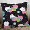 Gezellig Bankkussenhoes Vlinderprint 45X45cm Decoratieve Kussens voor Thuis Polyester Perzikvezel Kussensloop Zitkussen Rugkussen