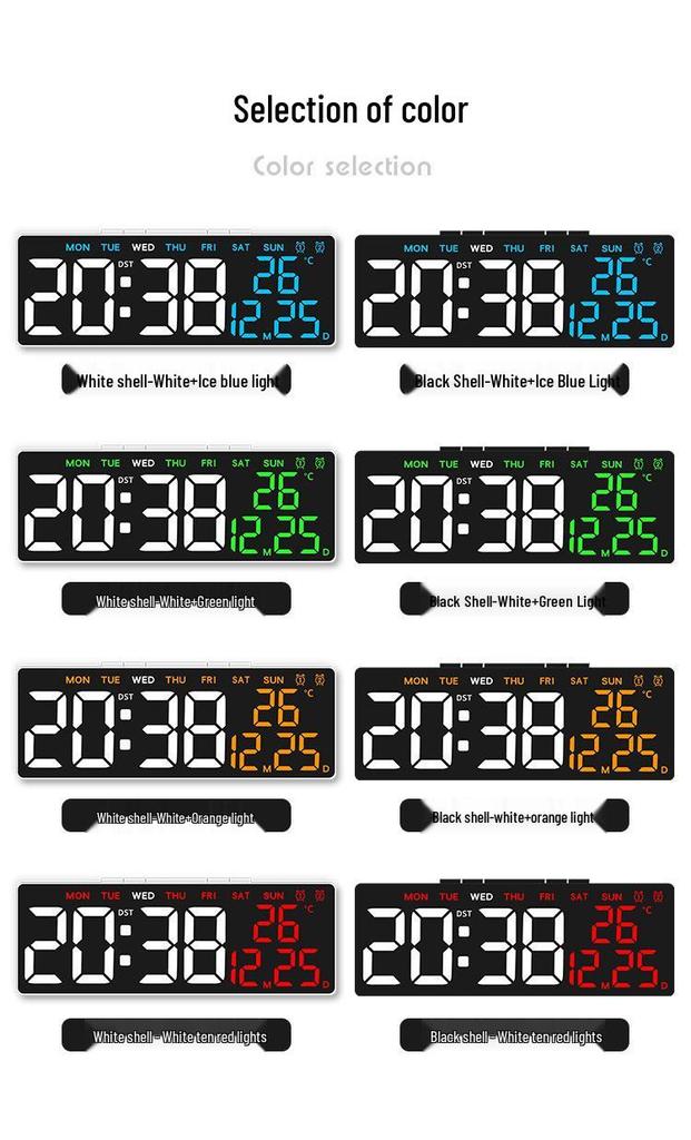 LED Alarm Clock - Multifunctional Desktop Clock with Temperature Display & USB Output, Multiple Alarms, Model 6668