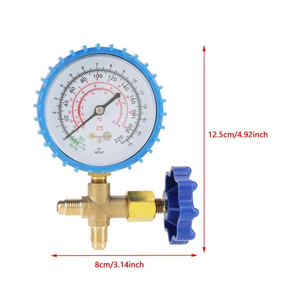 Manifold Gauge, Air Conditioning Refrigerant Recharge Pressure Gauge Manometer Fit for R410A R22 R134A R404A