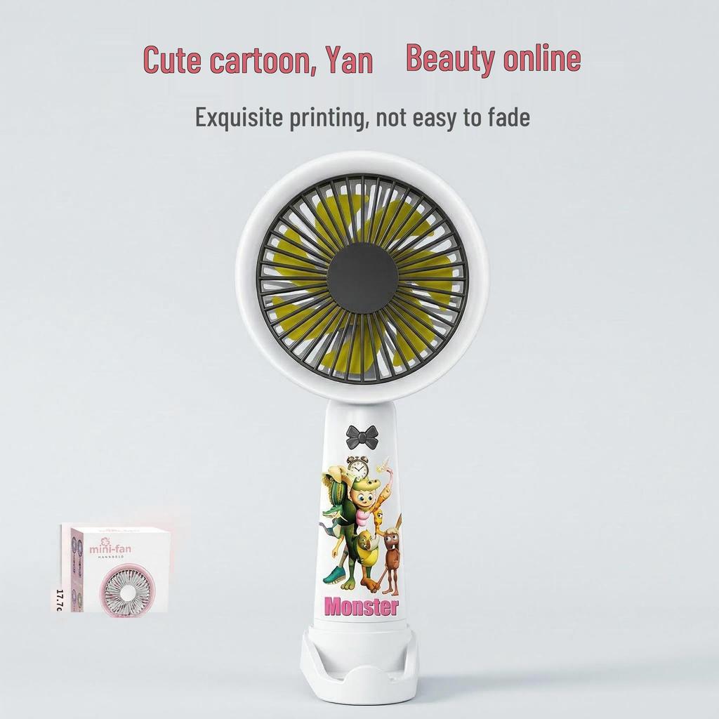 Mini Silent USB Rechargeable Cartoon Handheld Fan for Outdoor Travel