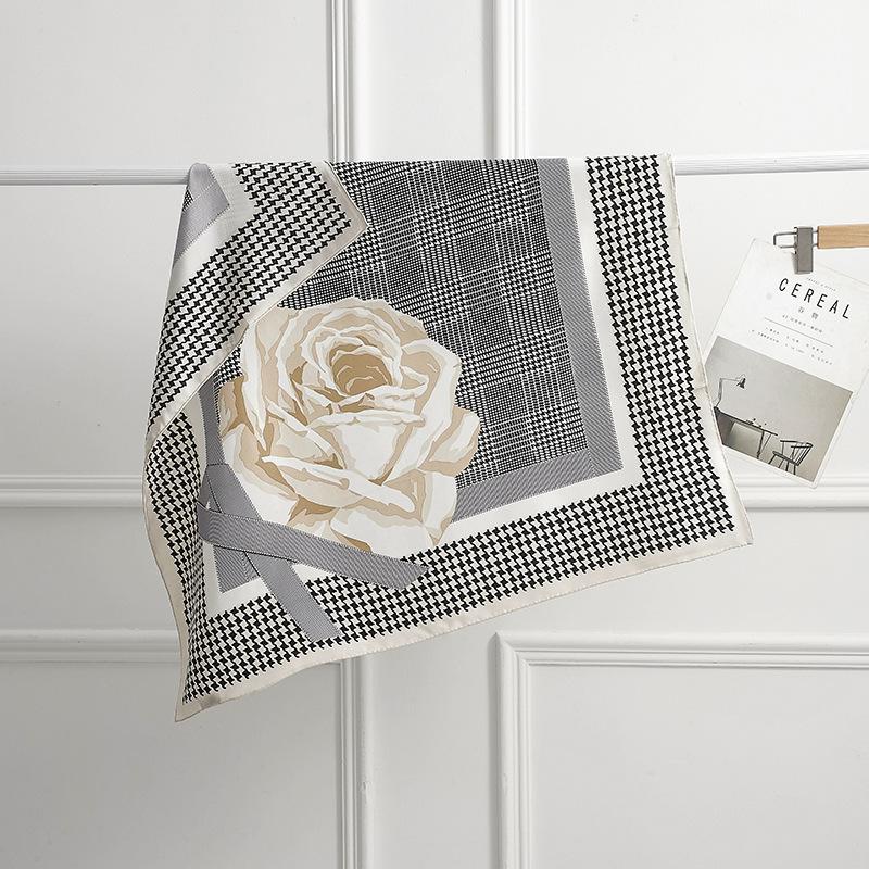 100% mulberry silk scarf  oil painting 90 spring French retro square scarf women