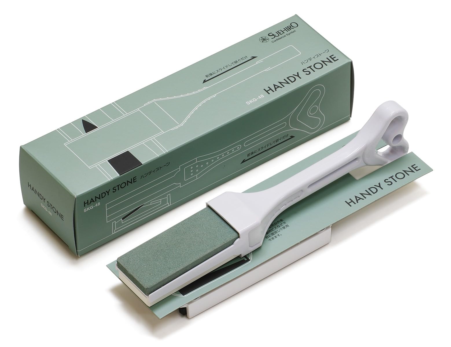 

Suehiro Handy Stone Sharpener for Knife Rough Whetstone Medium Whetstone to perfect angle for No need to worry about the angle SKG-48 Sharpening, белый