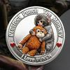 2 Pezzi Moneta Commemorativa Scimmia Doppia?Peluche a Forma di Scimmietta Che Abbraccia, Gettoncino da Collezione, Moneta da Sfida per Supporto Emotivo, Regalo Ispirazionale per