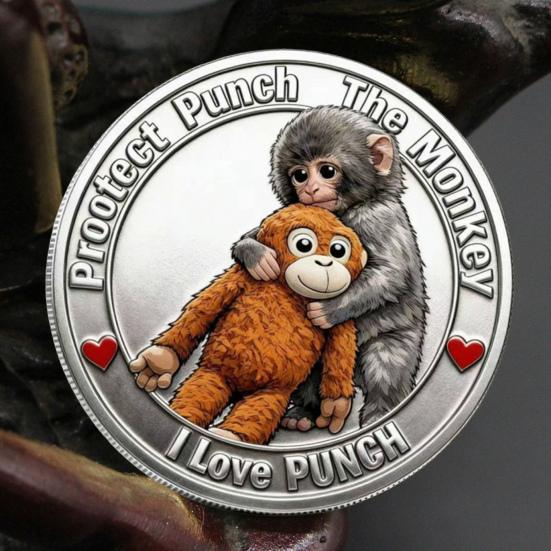 2 Pezzi Moneta Commemorativa Scimmia Doppia?Peluche a Forma di Scimmietta Che Abbraccia, Gettoncino da Collezione, Moneta da Sfida per Supporto Emotivo, Regalo Ispirazionale per