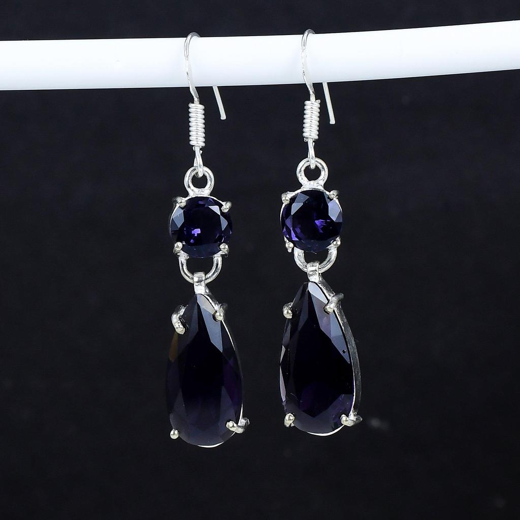 Amethyst Gemstone Antique Earrings 925 Sterling Silver Earring, Boho Silver Jewelry Dangle Earrings, Gifts For Thanksgiving Gifts For Her