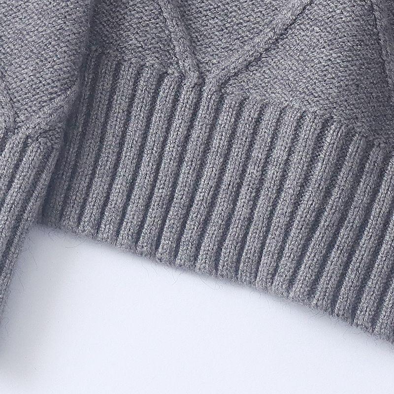Foreign Trade Europe and America Women Knit 2025 Autumn New round Neck Pullover Loose Pearl Decoration Sweater