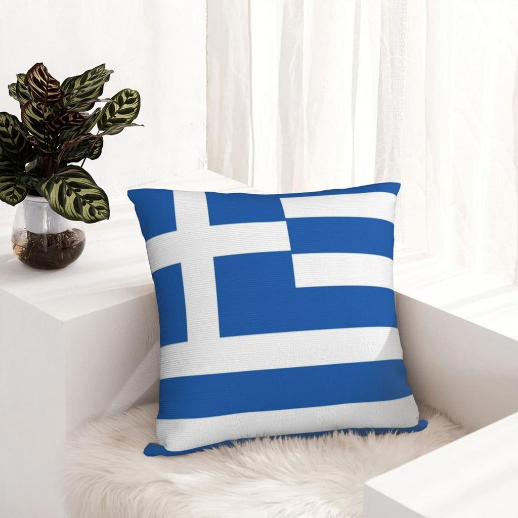 Greek Flag National Flag Of Greece Square Pillowcase Cushion Cover Pillow Case Throw Pillow Cover For Home Bedroom Car