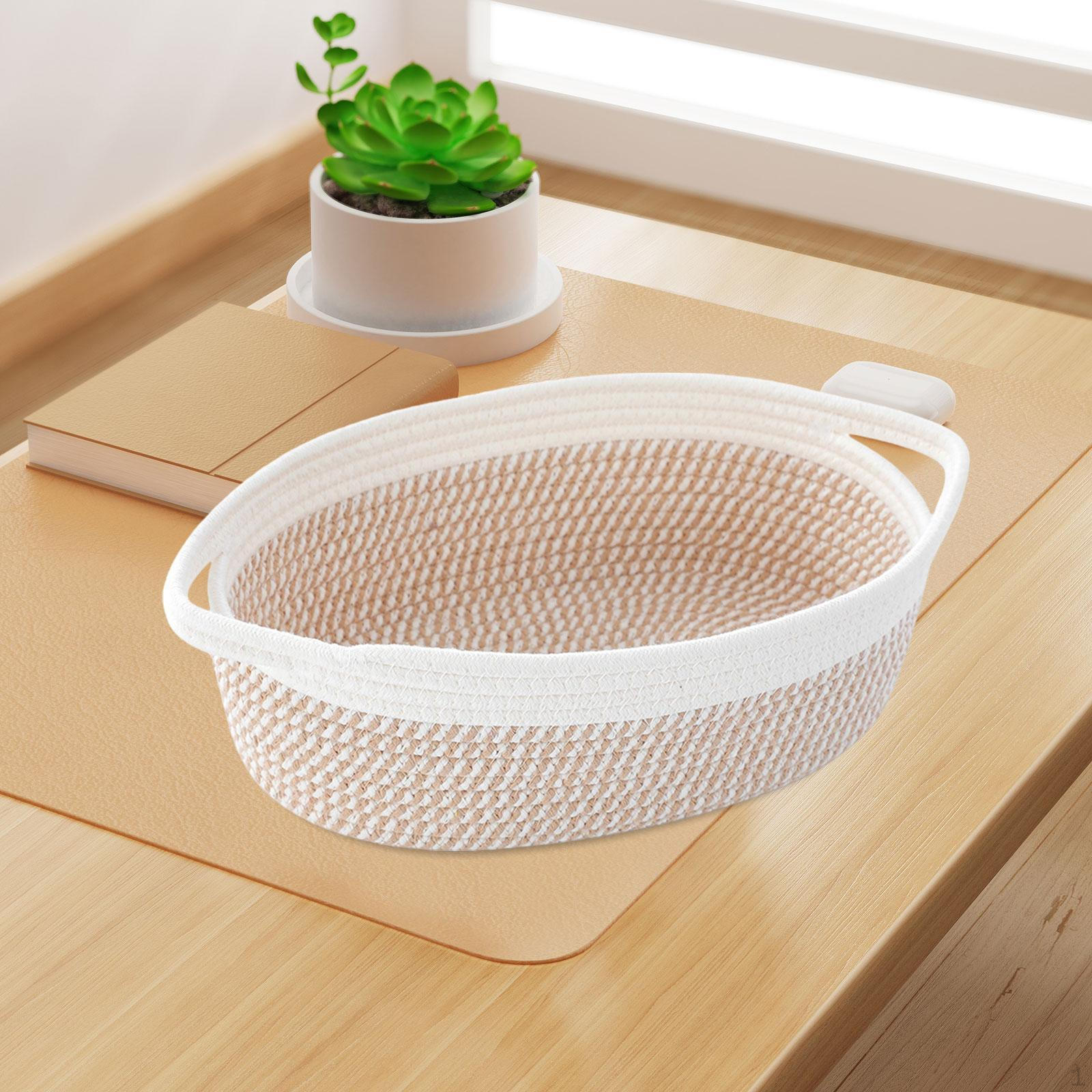 

Шикарная корзина из хлопковой веревки с ручками для стильного хранения вещей в детской комнате white yellow white