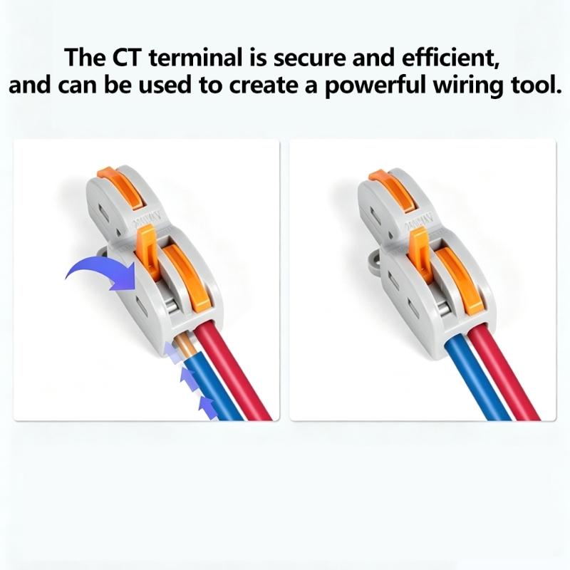 Mountable Wire Terminal Block for Lighting Circuits, Quick Flip Wiring, Insulated Shell, 32A 600V for Service Use
