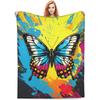 Butterfly Design digitalprinted polyester Bedroom velvet flannel soft sofa cover blanket Fleece soft sofa cover