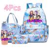 4Pcs/set Anime K-Pop Demon Hunters Printed Backpack Handbag Pencil Case with 750Ml Water Bottler for Teenager Boy Girl Large Capacity  Schoolbag