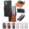 Anwendbar für Xiaomi POCO X3 splicing kontrastfarbene Lederhülle Redmi Note10 Klappbrieftasche Kartensteckplatz Schutzhülle Japan und Südkorea