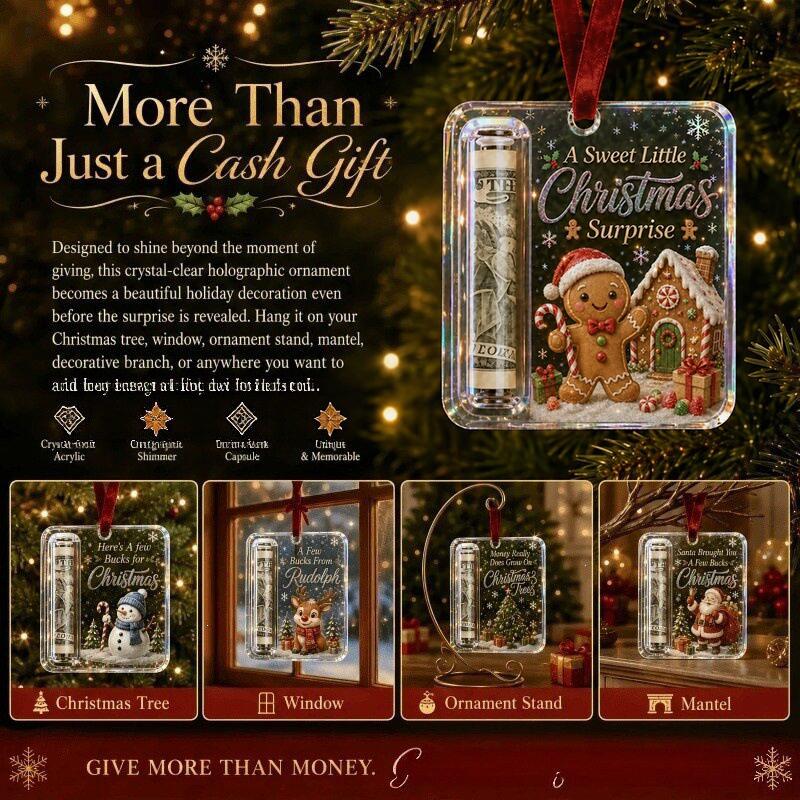 Christmas Money Holder Ornament Cash Gift Card Holder Hanging Decor Xmas Tree Pendant 2027 New Year Home Decor