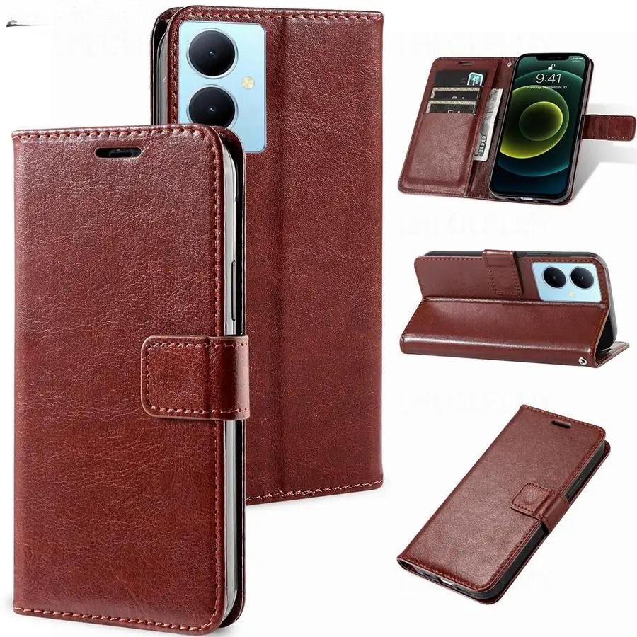 Luxury Leather Flip Protect Case For Vivo Y36 V40 Y27 5G V29E V29 Lite Y03 Y18 Y28 Y28S Y27S V30E V30 SE Pro Wallet Cover Coque