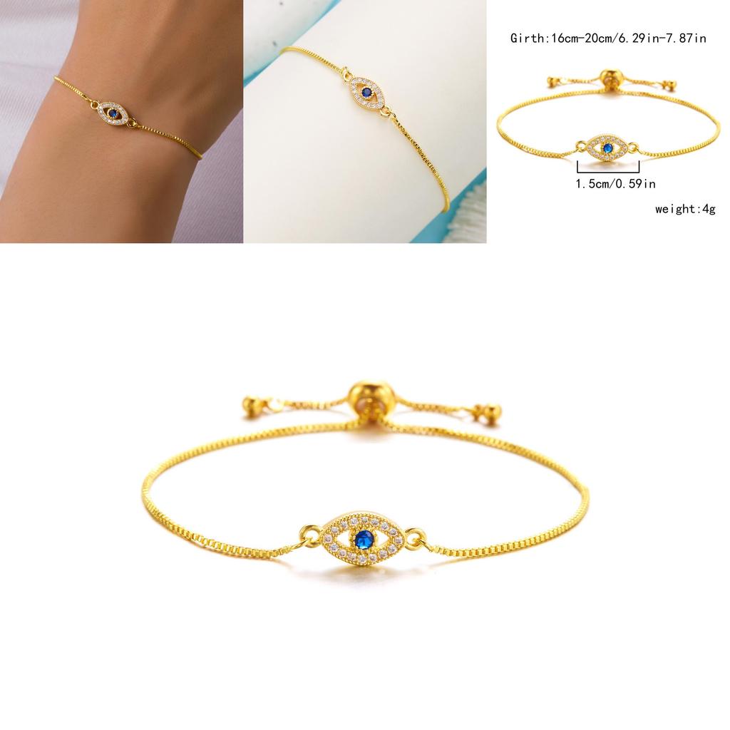 Modisches Zugarmband mit Blaues Auge Design und Strass-Dekor für Männer Frauen Geschenk für den Sommer