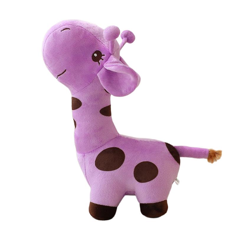 Cute Standing Giraffe Stuffed Doll Colorful Happy Cartoon Plush Toy Appeasing Animal Xmas Gift