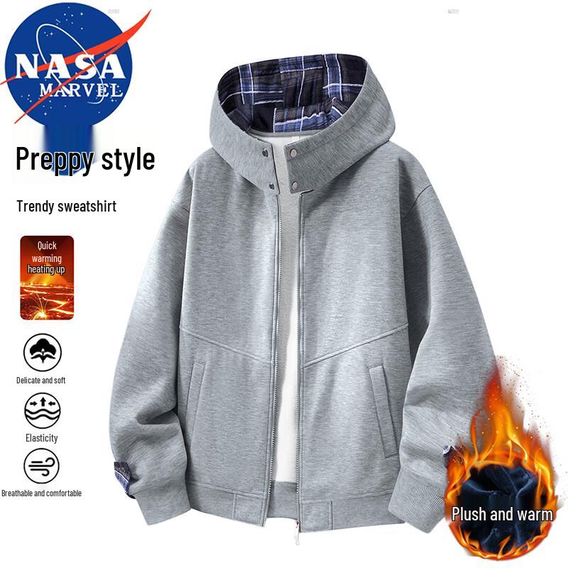 NASA MARVEL Men's Warm Fleece-Lined Zip-Up Hoodie