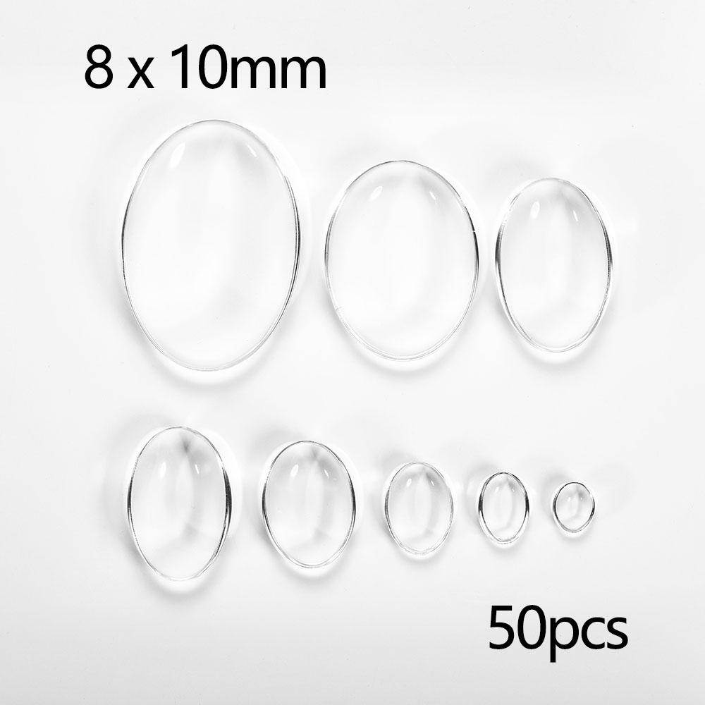 5-50Pcs/lot Transparent Round Oval Square Heart Glass Cabochon Cabochon Cameo Tray Settings For DIY Jewelry Making Supplies