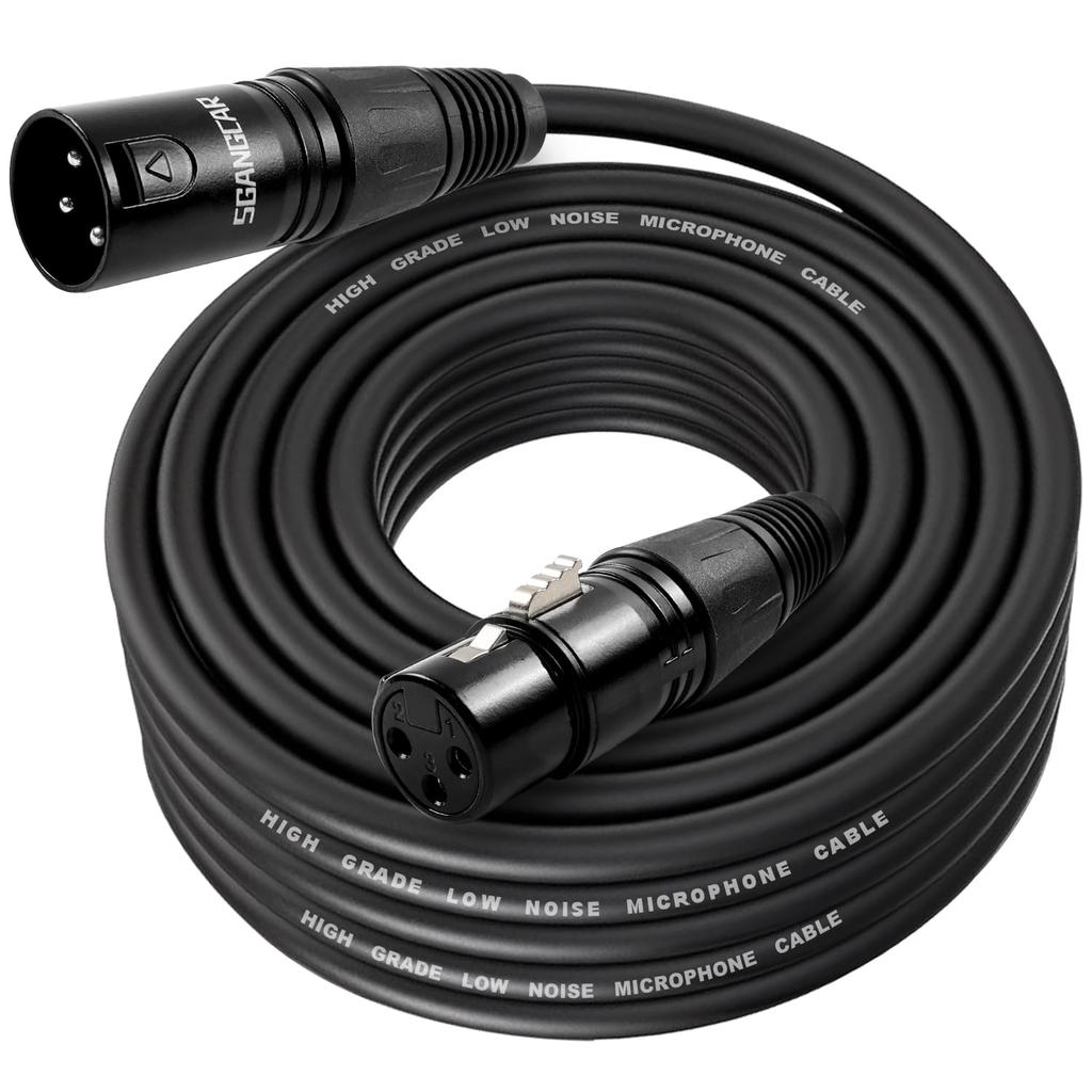 SGANGCAR XLR Cable, 10M Microphone Cable, 3-Pin XLR Male to Female, XLR Balanced Connection, Compatible with Microphones, AV Amplifiers, Speakers,
