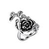 Gothic Women's Rose Flower Vine Alloy Enamel Finger Ring Cosplay Jewelry Gift