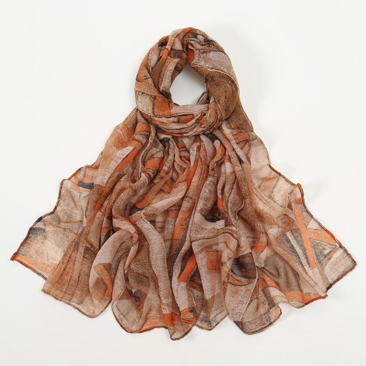 

Fashion Stripe Printed Shawl Muslim Thin Light Cotton Voile Hijab Women Beautiful Floral Print Scarf Ultraviolet-proof Out Door