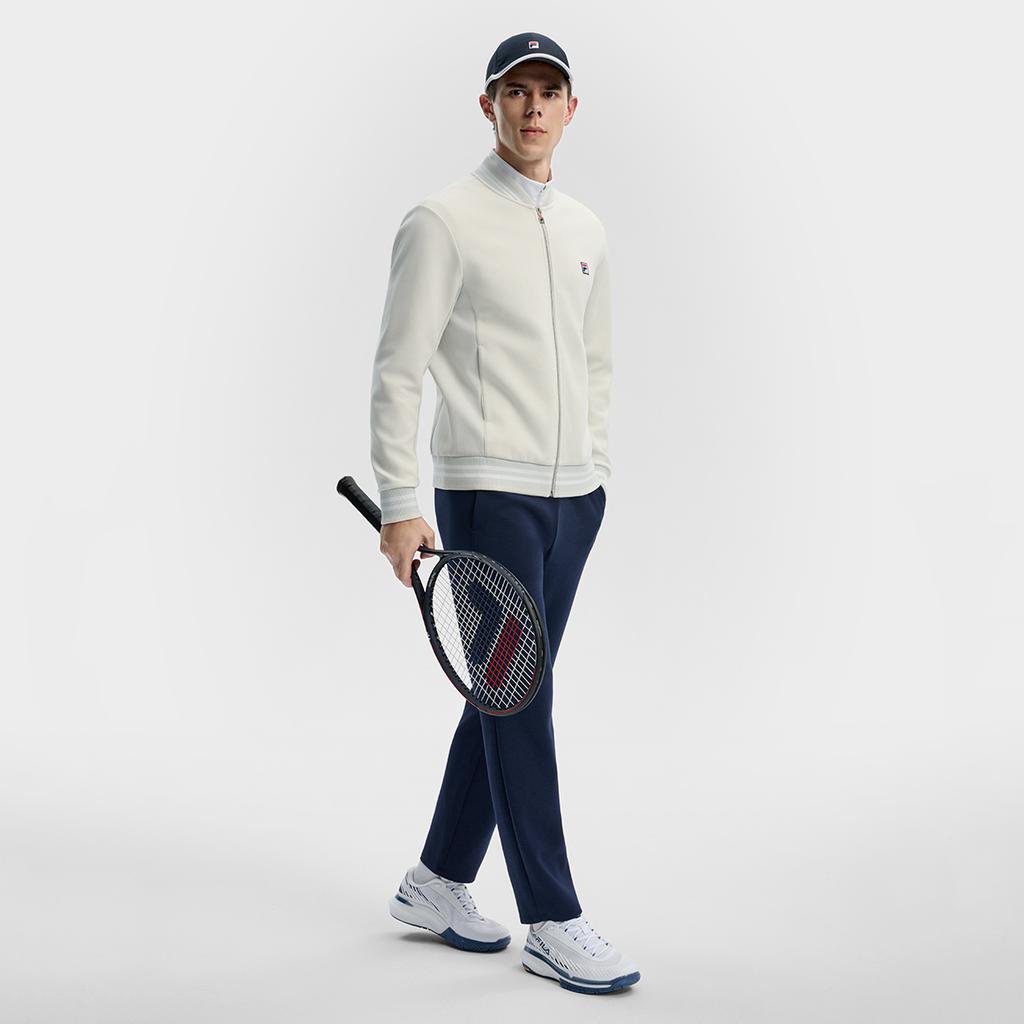 Fila Tennis Fashion Minimalist Personality Trendy Casual Comfortable Versatile Knitted Jacket Men Jackets Antelope-White A11M543511FIV