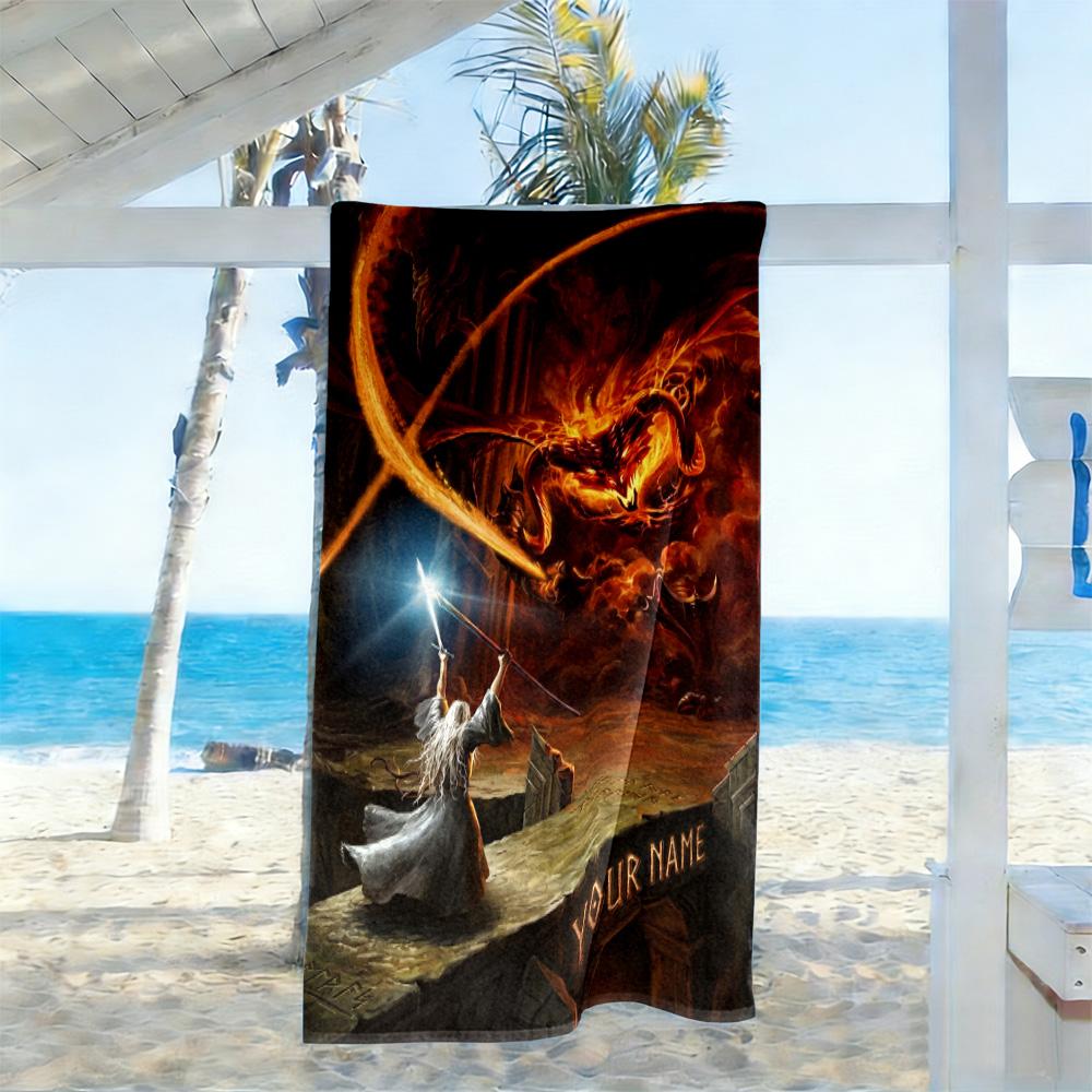 Lord Rings Personalized Name Beach Towel Soft Durable Quick-Dry Portable for SwimmingBeachCamping Travel Beach AccessoriesGym