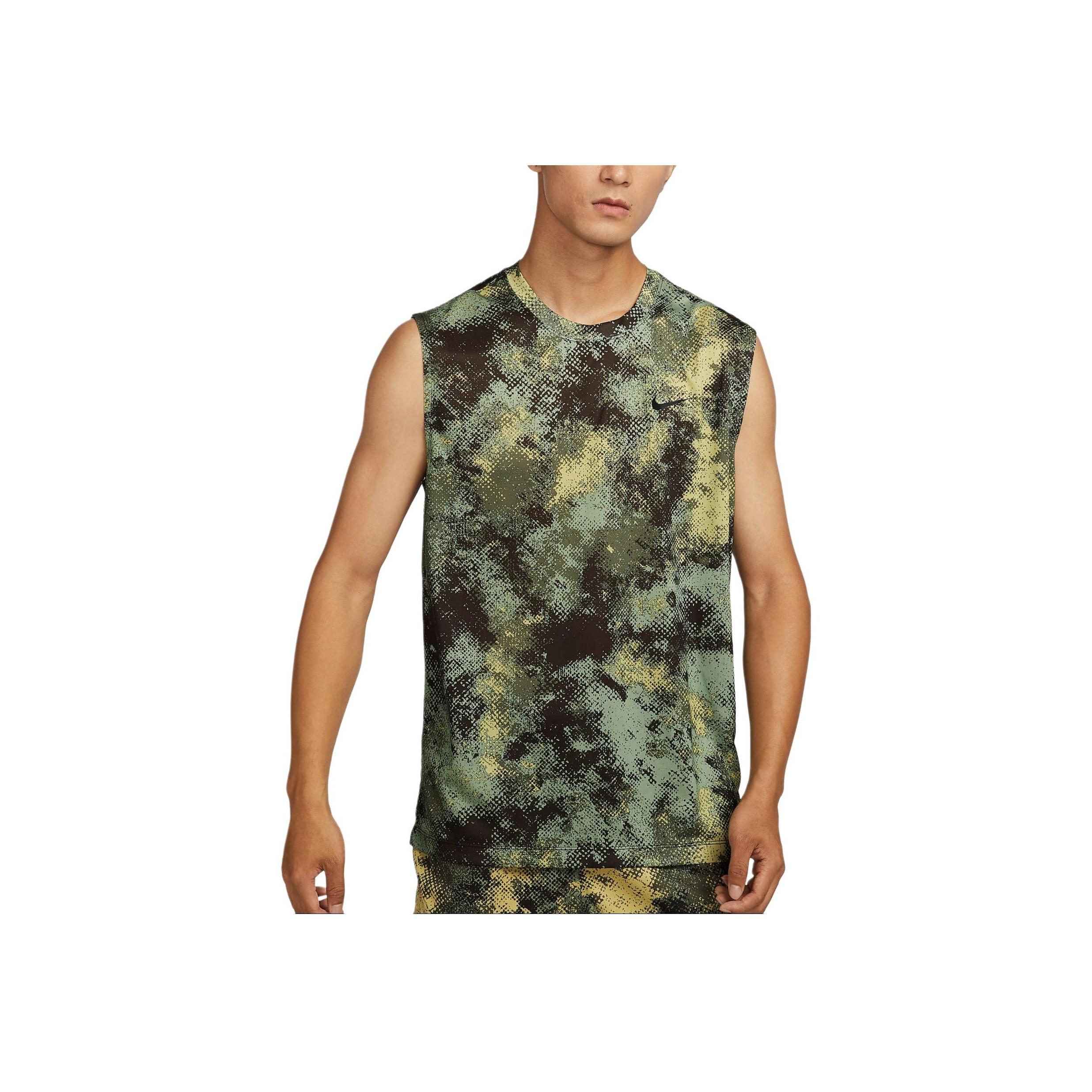 

Nike Dri-FIT Sleeveless Fitness T-Shirt Men Tops Oil-Green FZ8037-386 M