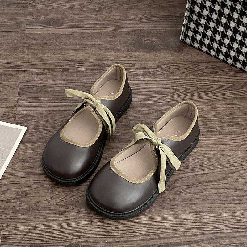 Fashion Vintage Spring Autumn Women Mary Jane Shoes Fashion Shallow Slip On Flats Ladies Concise Round Toe College Style Shoes