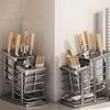 Knife Block with Drain Tray  Holder without Kitchen Storage Rack Decoration Slanted Stand Countertop
