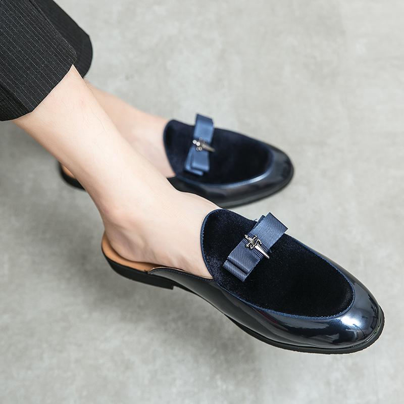 Summer Half Slippers Genuine Leather Men’s Half Shoes for Men Shoes Mules Casual Designer Shoes Loafers Luxury