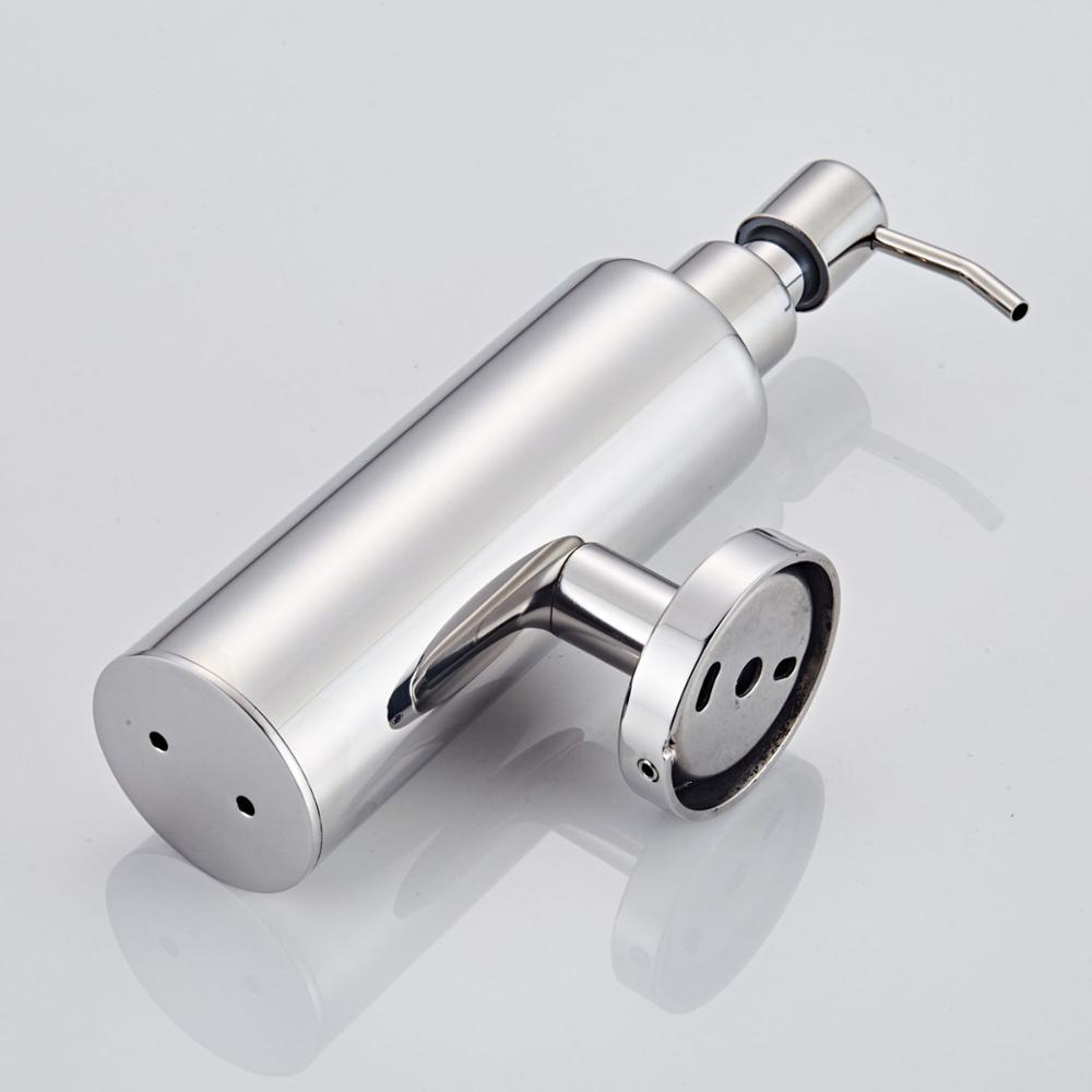 1PC 200ml Shower Bottle Pump 304 Stainless Steel Brushed Chrome Round Squaer Shampoo Dispenser Wall Mounted