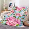 Pink Rose Flowers Printed Blanket for Sofa Bed Travel Camping Living Room Office Conditioning Blanket for All Seasons Gifts