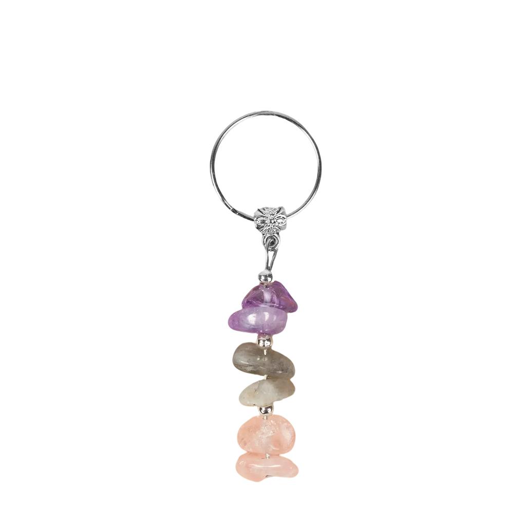 Natural Crystal Charm Keychain