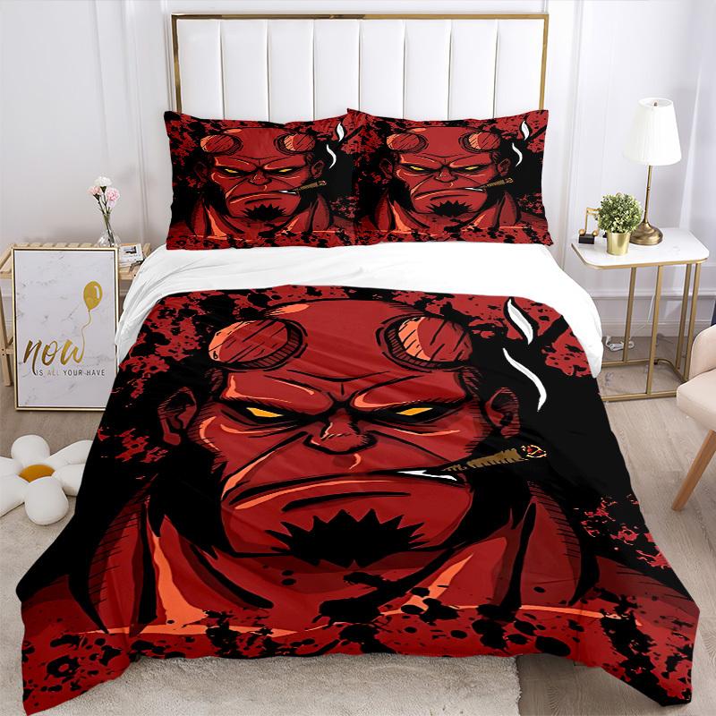 3pcs bedding set Hellboy, Demon Includes 1 Comforter + 2 Pillowcases, Without Pillow Inserts, Soft Comfortable, Lightweight Breathable, Prin