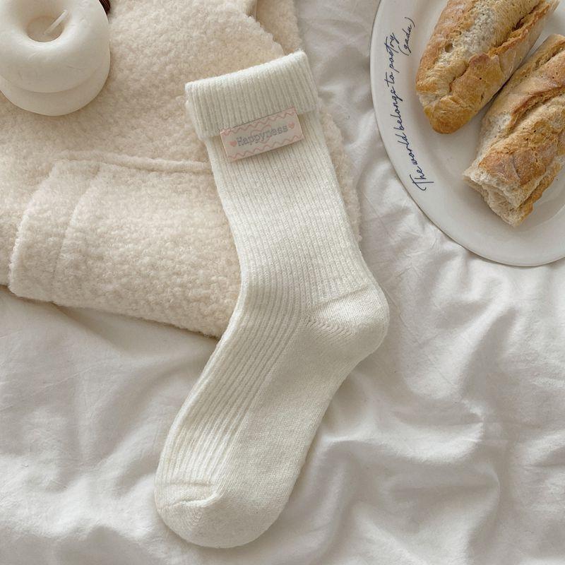 Ladies Autumn and Winter New Warm Delicate Flanging Tube Stack Socks