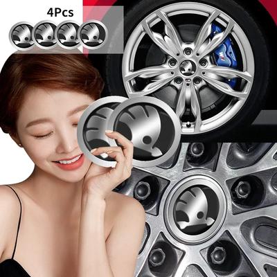 2026 Hot 4pcs 56mm Car Wheel Center Hub Caps Rim Sign Sticker For Skoda Octavia Fabia Kamiq Kapoq Kodiaq Rapid SCALA Superb A5 A