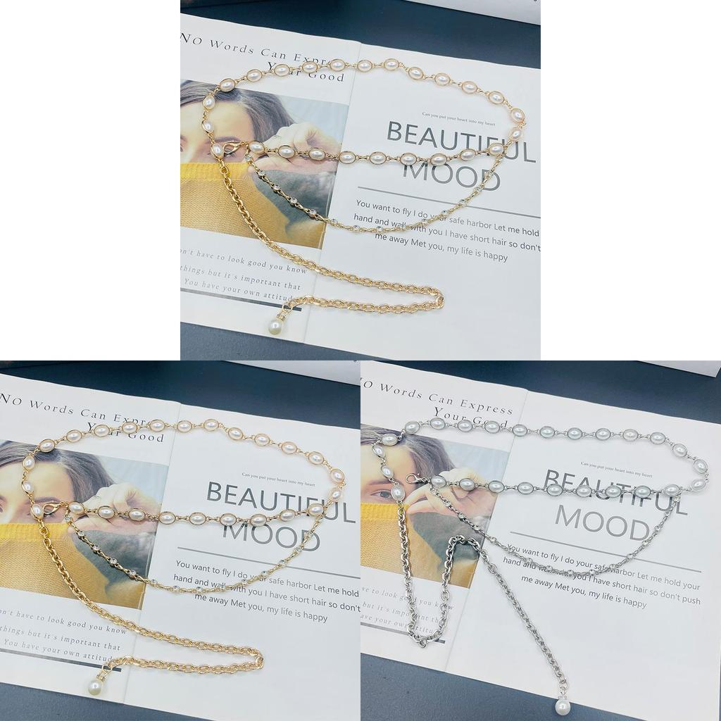 Y2k Metallic Waist Belt With Waterdiamond Embellishments For Female Fashion