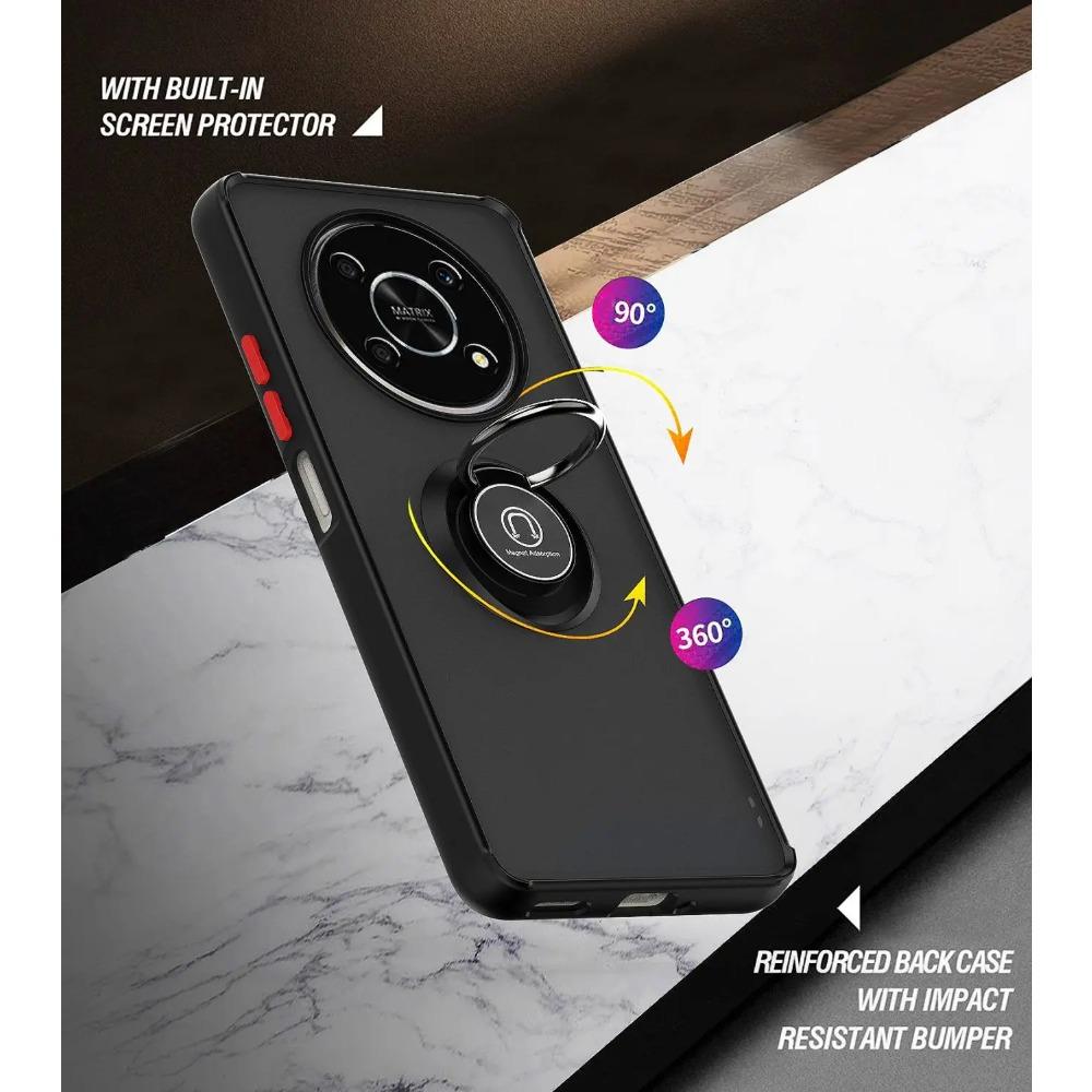 Shock Proof Armor Matte Case for Honor X9A Magic 5 Lite Pro 50 70 60 SE X7A X8A X7 X8 X9 Camera Lens Protect Ring Holder Full Protection Cover
