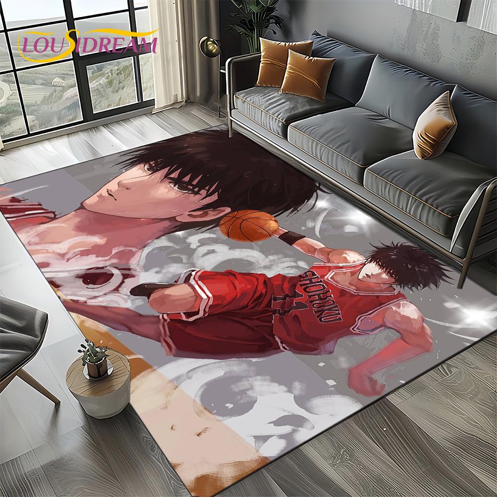2025 New Cartoon Slam Dunk Anime Basketball Carpet Rug for Bedroom Living Room Home Sofa Decoration,kid Play Decor Floor Mat
